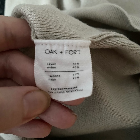 OAK + FORT Turtleneck Cream Tan Beige Long Sleeve Sweater Top S - Picture 5 of 5